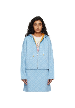 Casablanca Blue Double Faced Wool Hoodie