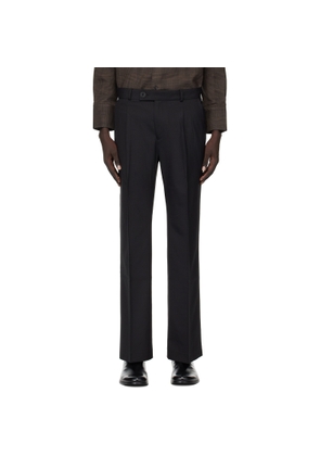Ernest W. Baker Black Pleated Straight Fit Trousers
