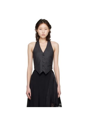 VETEMENTS Gray Open Back Halter Tailored Vest