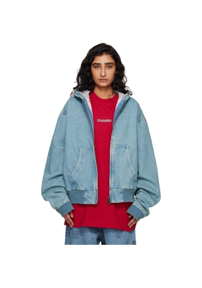 VETEMENTS Blue Hooded Workwear Denim Jacket