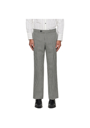 Ernest W. Baker Black & White Loose Fit Flare Trousers