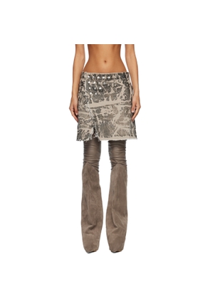 Rick Owens DRKSHDW Black Concordians Sisysnap Denim Miniskirt