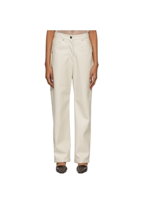 DEVEAUX NEW YORK Off-White Vegan Leather Eve Trousers