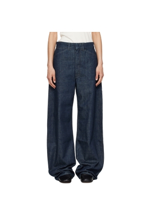 LEMAIRE Blue High Waisted Curved Jeans