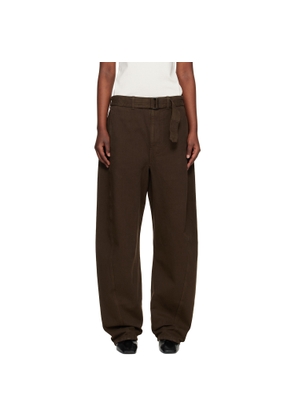 LEMAIRE Brown Twisted Belted Jeans