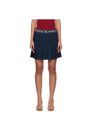 Casablanca Navy Pleated Miniskirt