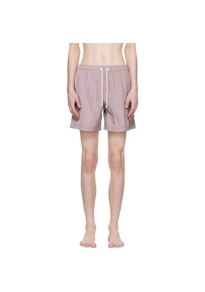 Palm Angels Purple Embroidered Swim Shorts
