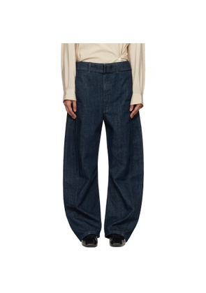 LEMAIRE Navy Twisted Belted Jeans