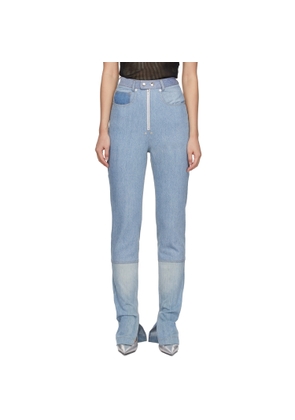 BONBOM Blue Slit Bottom Jeans
