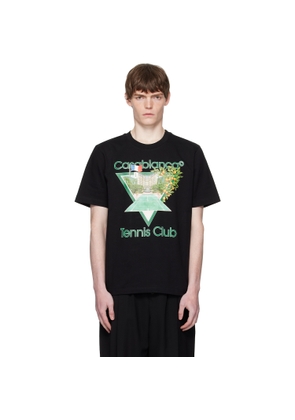 Casablanca Black 'Tennis Club' Icon Short-Sleeve T-Shirt
