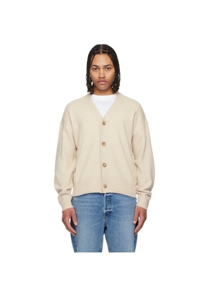 BOSS Off-White Virgin-Wool Relaxed Fit Cardigan