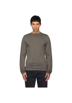 Rier Gray Roundneck Jersey Wool T-shirt