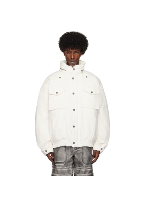 GUESS USA White Cotton Ripstop Parka Jacket