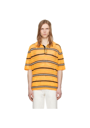 ZANKOV Orange Three-Button Polo