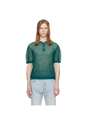 ZANKOV Green Three-Button Polo