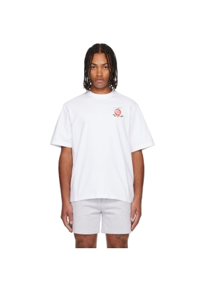 Casablanca White Dragonfly Floral Oversized Short Sleeve T‐shirt