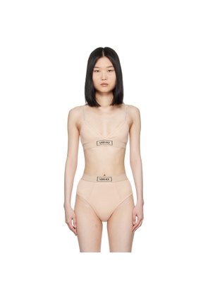 Versace Underwear Beige 90s Vintage Logo Bra