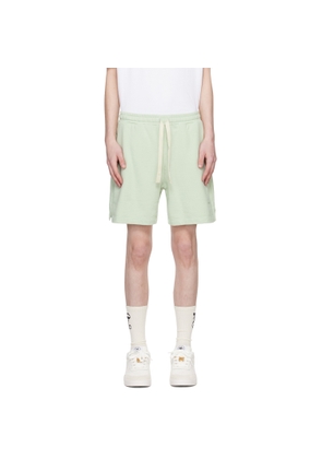 Palm Angels Green Embroidered Shorts