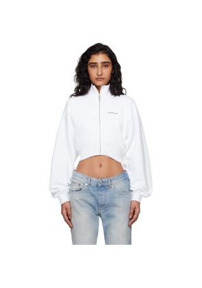 Off-White White Arrow Glowing Flower Crop Zip Jacket