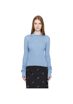 Rier Blue Fine Rib Polo