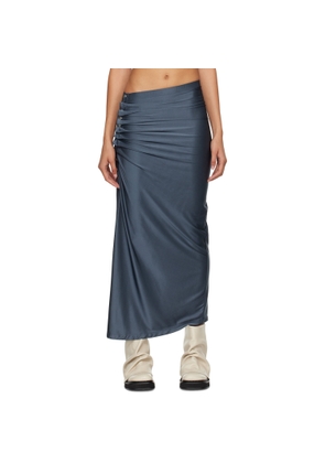 Rabanne Gray Drapé Pression Midi Skirt
