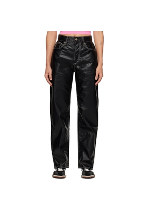 EYTYS Black Benz Faux-Leather Jeans