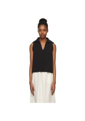 DEVEAUX NEW YORK Black Knit Aubrey Vest