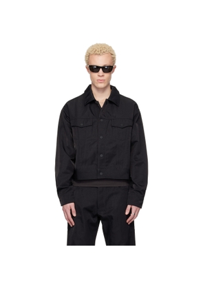 Fear of God ESSENTIALS Black Textured Nylon Trucker Jacket