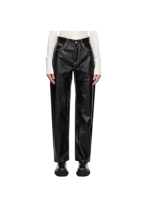 EYTYS Black Benz Faux-Leather Jeans