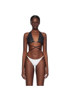 Versace Underwear Black Greca Bikini Top