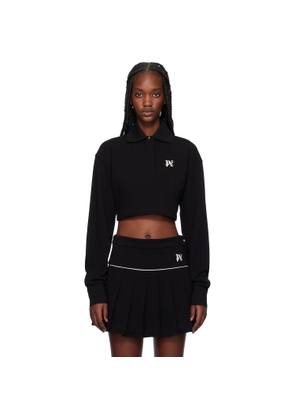 Palm Angels Black Monogram Cropped Polo