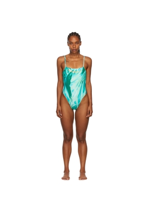 Collina Strada SSENSE Exclusive Blue Nylon One-Piece Swimsuit