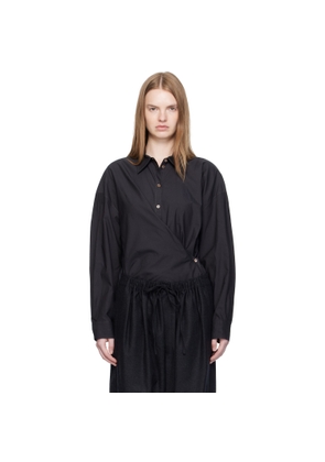 LEMAIRE Black Straight Collar Twisted Shirt