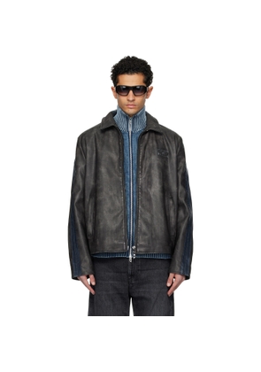Diesel Black J-Hole Faux-Leather Jacket