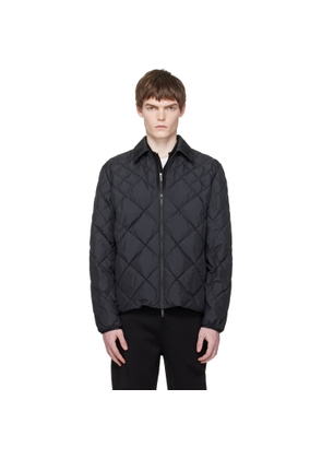 Moncler Black Atria Diamond-Quilted Shirt Down Jacket