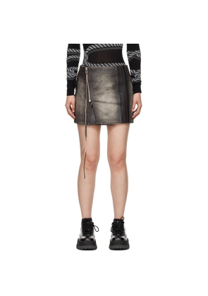 EYTYS SSENSE Exclusive Brown Rogue Stripe Leather Miniskirt