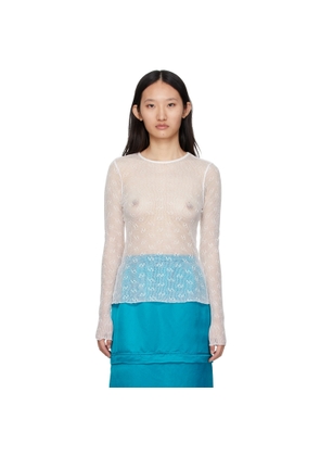 BONBOM White Mesh Long Sleeve T-Shirt