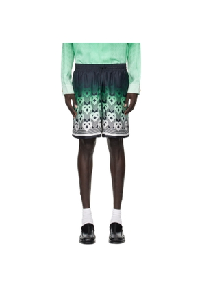 Casablanca Black & Green Gradient Monogram Silk Shorts
