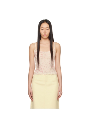 Sandy Liang White & Pink Tubber Tank Top