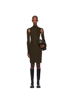 Helmut Lang Brown Air Turtleneck Midi Dress