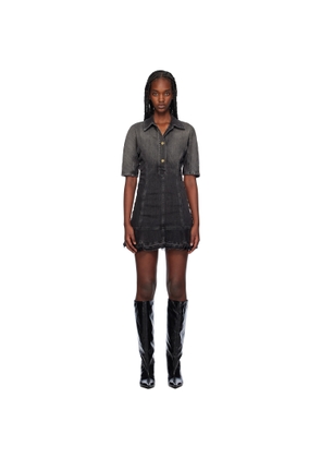 GANNI Black Faded Denim Minidress