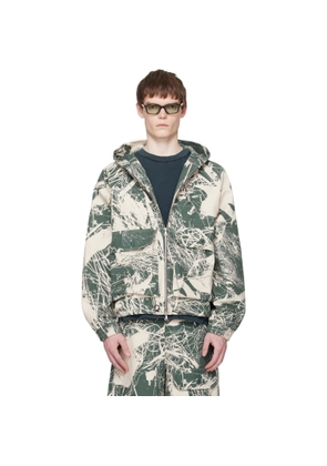 Reese Cooper Khaki & Off-White Duck Canvas Hooded Cargo Jacket