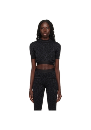 Palm Angels Black Jacquard T-Shirt