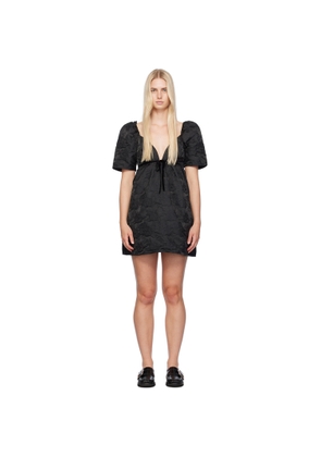GANNI Black Floral Minidress