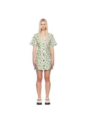 GANNI Green Floral Minidress