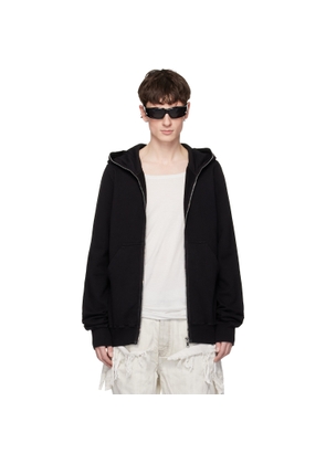 Rick Owens DRKSHDW Black Zip-Up Fleece Hoodie