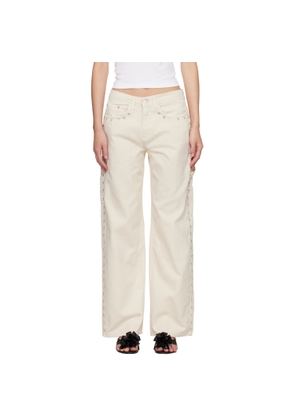 Sandy Liang Off-White Dixie Cargo Pants