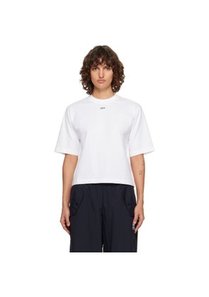 Off-White White Embroidered Flowers Arrow Boxy T-shirt