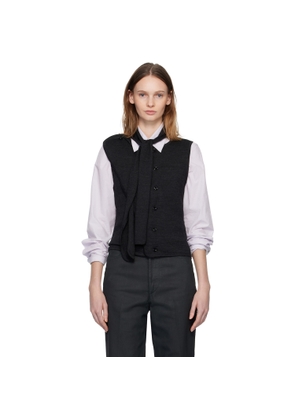 LEMAIRE Gray Asymmetrical Sleeveless Cardigan