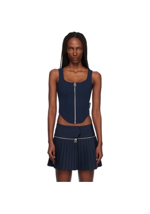 Off-White Navy Heavy Jer Corset Top